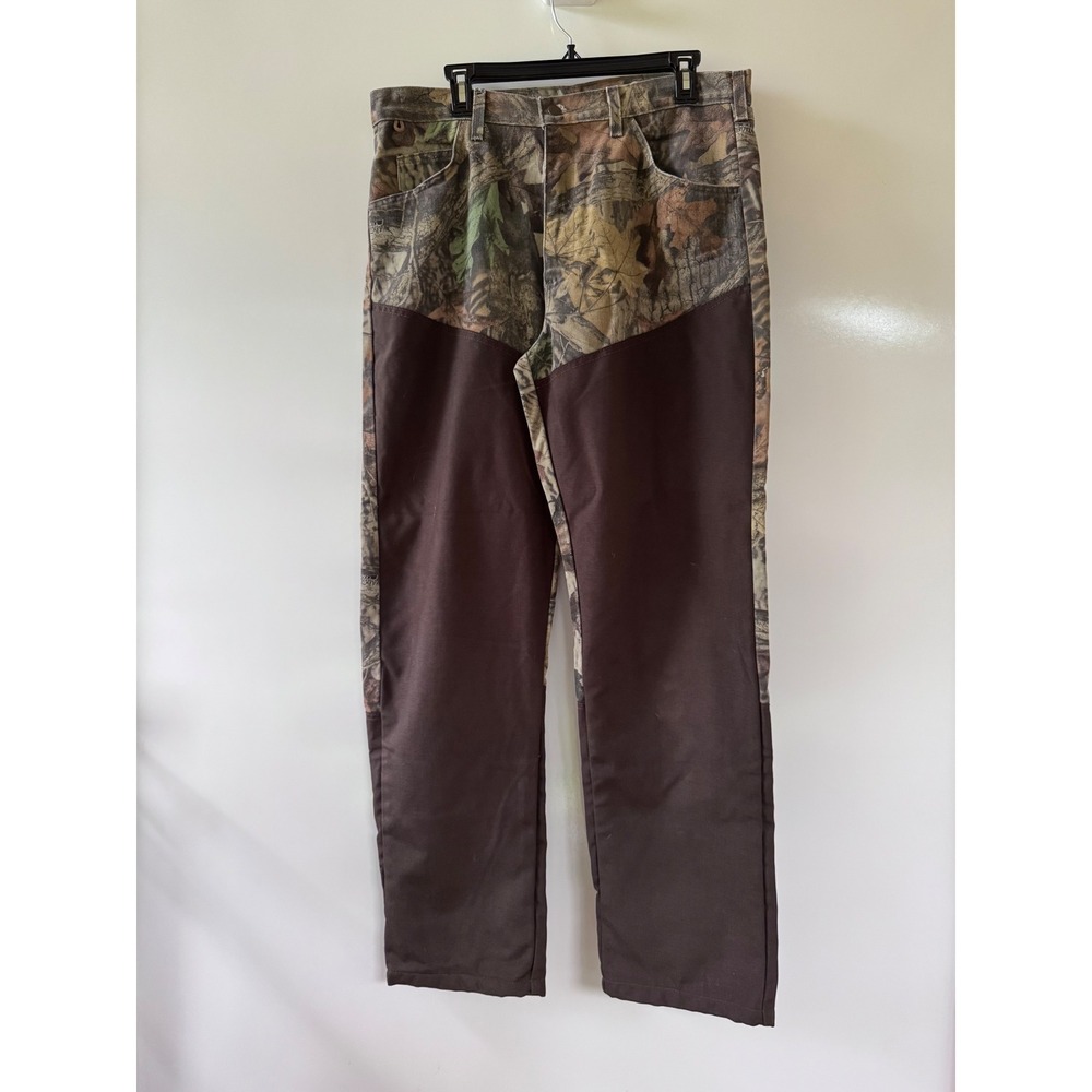 Wrangler Rugged Wear Mens 36x32 Camo Brush Hunting Pants Advantage Timber Brown